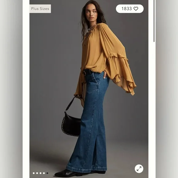 NWT Anthropologie The Naomi High-Rise Wide-Leg Jeans by Maeve size 28 petite - Picture 3 of 14